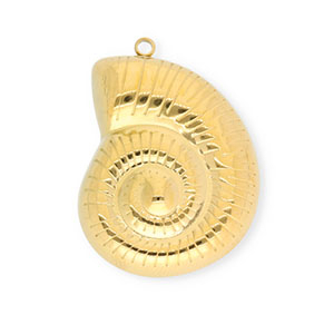 Stainless Steel Charms Shell Gold Gold Approx 335X24Mm 19Mm