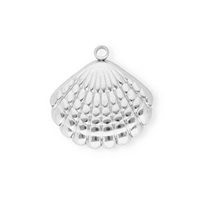 Stainless Steel Charms Shell Silver Silver Approx 20X195Mm 19Mm