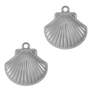 Stainless Steel Charms Shell Silver Silver Approx 21X21Mm 19Mm