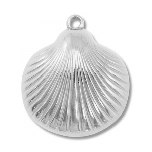 Stainless Steel Charms Shell Silver Silver Approx 28X25Mm 2Mm