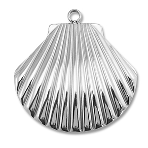 Stainless Steel Charms Shell Silver Silver Approx 33X32Mm 27Mm