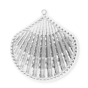 Stainless Steel Charms Shell Silver Silver Approx 365X345Mm 19Mm