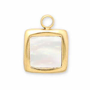 Stainless Steel Charms Shell Square Gold White Gold White Approx 125X95Mm 19Mm