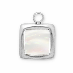 Stainless Steel Charms Shell Square Silver White Silver White Approx 125X95Mm 19Mm