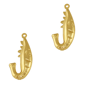 Stainless Steel Charms Shrimp Gold Gold Approx 20X9Mm 11Mm