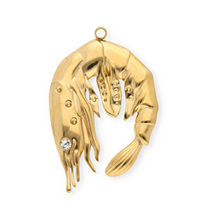 Stainless Steel Charms Shrimp Gold Gold Approx 495X32Mm 28Mm