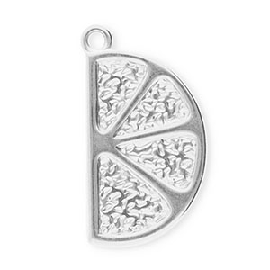 Stainless Steel Charms Slice Of Fruit Silver Silver Approx 275X15Mm 2Mm