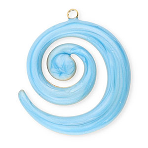 Stainless Steel Charms Spiral Gold Blue Marble Gold Blue Marble Approx 30X27Mm 2Mm