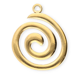 Stainless Steel Charms Spiral Gold Gold Approx 235X195Mm 16Mm