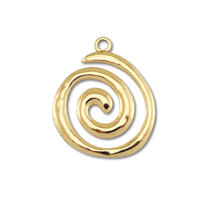 Stainless Steel Charms Spiral Gold Gold Approx 23X195Mm 2Mm