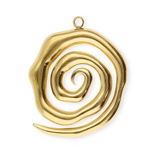 Stainless Steel Charms Spiral Gold Gold Approx 295X245Mm 2Mm
