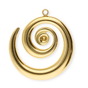Stainless Steel Charms Spiral Gold Gold Approx 30X275Mm 18Mm