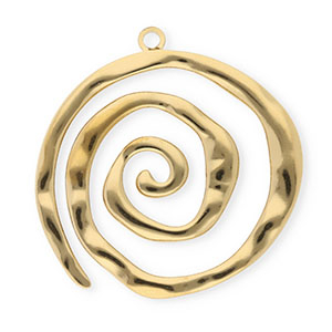 Stainless Steel Charms Spiral Gold Gold Approx 42X415Mm 25Mm