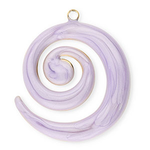 Stainless Steel Charms Spiral Gold Lilac Marble Gold Lilac Marble Approx 30X26Mm 2Mm