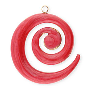Stainless Steel Charms Spiral Gold Red Marble Gold Red Marble Approx 30X27Mm 2Mm