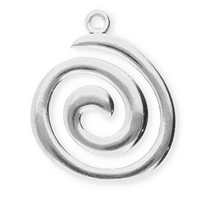 Stainless Steel Charms Spiral Silver Silver Approx 235X195Mm 16Mm