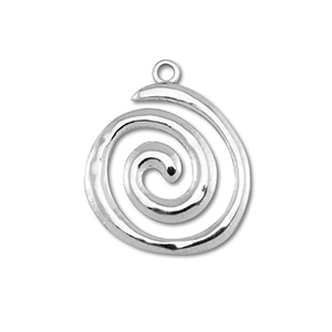 Stainless Steel Charms Spiral Silver Silver Approx 23X195Mm 2Mm