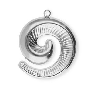 Stainless Steel Charms Spiral Silver Silver Approx 275X23Mm 19Mm