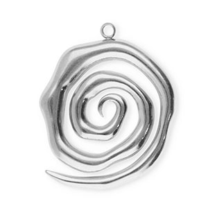 Stainless Steel Charms Spiral Silver Silver Approx 295X245Mm 2Mm