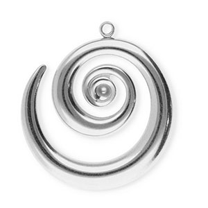 Stainless Steel Charms Spiral Silver Silver Approx 30X275Mm 18Mm
