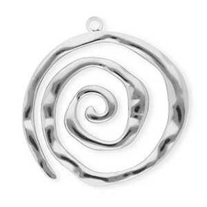 Stainless Steel Charms Spiral Silver Silver Approx 42X415Mm 25Mm