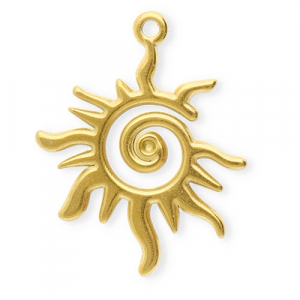 Stainless Steel Charms Spiral Sun Gold Gold Approx 245X20Mm 14Mm