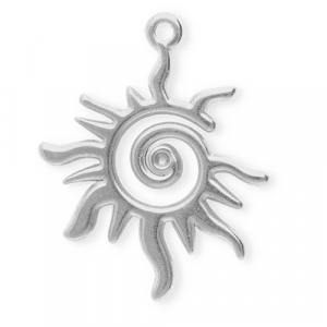 Stainless Steel Charms Spiral Sun Silver Silver Approx 245X20Mm 14Mm