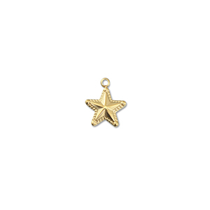 Stainless Steel Charms Star Gold Gold Approx 11X13Mm 14Mm