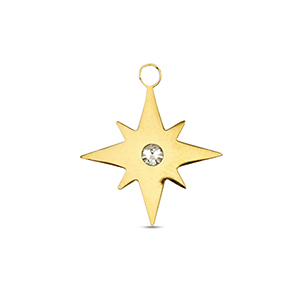 Stainless Steel Charms Star Gold Gold Approx 16X14Mm 17Mm