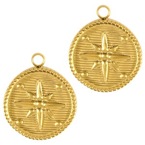 Stainless Steel Charms Star Gold Gold Approx 16X18Mm 19Mm