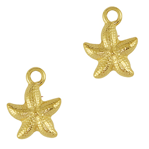 Stainless Steel Charms Starfish Gold Gold Approx 14X10Mm 2Mm