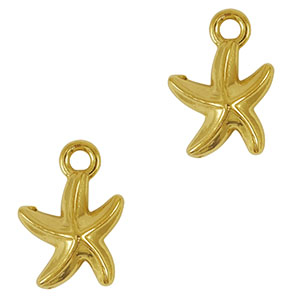 Stainless Steel Charms Starfish Gold Gold Approx 15X10Mm 19Mm