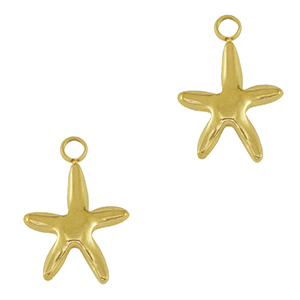 Stainless Steel Charms Starfish Gold Gold Approx 16X11Mm 2Mm