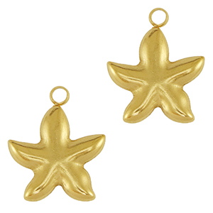 Stainless Steel Charms Starfish Gold Gold Approx 17X14Mm 2Mm