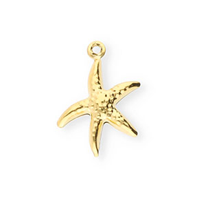 Stainless Steel Charms Starfish Gold Gold Approx 18X135Mm 12Mm