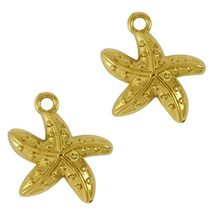 Stainless Steel Charms Starfish Gold Gold Approx 20X17Mm 19Mm