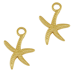Stainless Steel Charms Starfish Gold Gold Approx 21X13Mm 3Mm