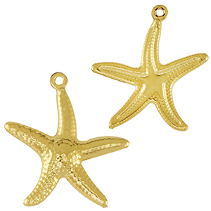 Stainless Steel Charms Starfish Gold Gold Approx 22X21Mm 11Mm