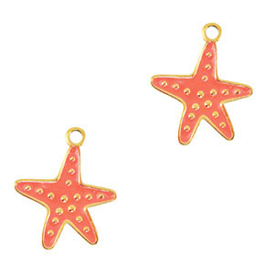 Stainless Steel Charms Starfish Gold Orange Gold Orange Approx 16X13Mm 15Mm