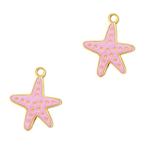 Stainless Steel Charms Starfish Gold Pink Gold Pink Approx 16X13Mm 15Mm