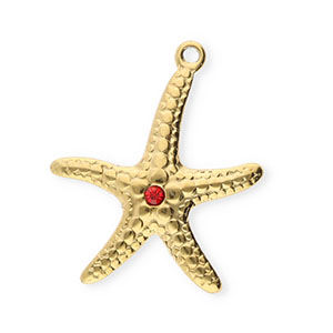 Stainless Steel Charms Starfish Gold Red Gold Red Approx 27X215Mm 17Mm