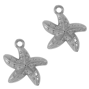 Stainless Steel Charms Starfish Silver Silver Approx 20X17Mm 19Mm