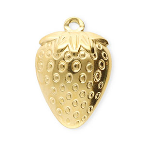 Stainless Steel Charms Strawberry Gold Gold Approx 215X145Mm 19Mm