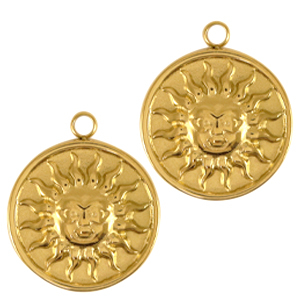 Stainless Steel Charms Sun Gold Gold Approx 16X19Mm 18Mm