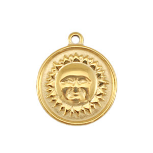Stainless Steel Charms Sun Gold Gold Approx 18X15Mm 15Mm