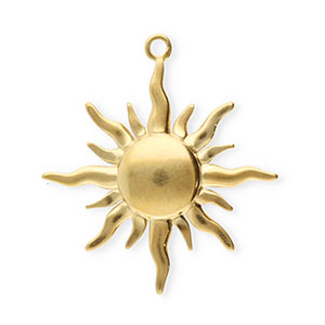 Stainless Steel Charms Sun Gold Gold Approx 26X24Mm 16Mm