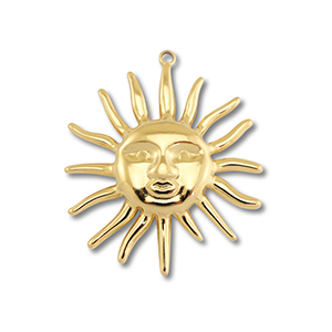 Stainless Steel Charms Sun Gold Gold Approx 275X24Mm 13Mm