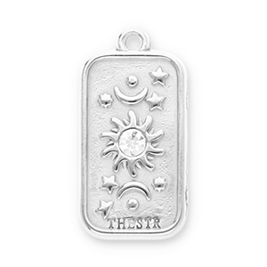 Stainless Steel Charms Sun Moon And Stars With Strass Silver Transparent Silver Transparent Approx 265X135Mm 17Mm