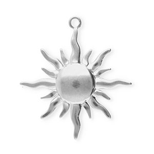 Stainless Steel Charms Sun Silver Silver Approx 26X24Mm 16Mm