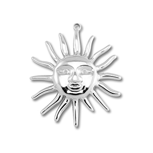 Stainless Steel Charms Sun Silver Silver Approx 275X24Mm 13Mm